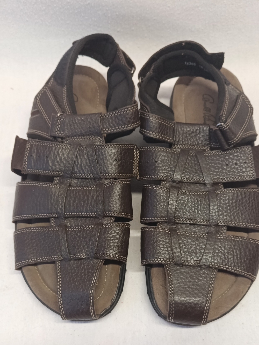 Men's Casual Brown Leather-Strap Fisherman Sandals